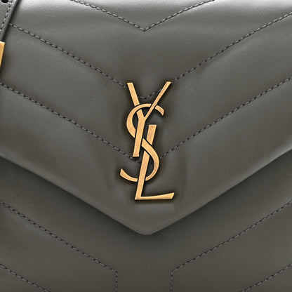 Saint Laurent Calfskin Y Quilted Monogram Toy Loulou Crossbody Bag Grey Kaki 8 of 12