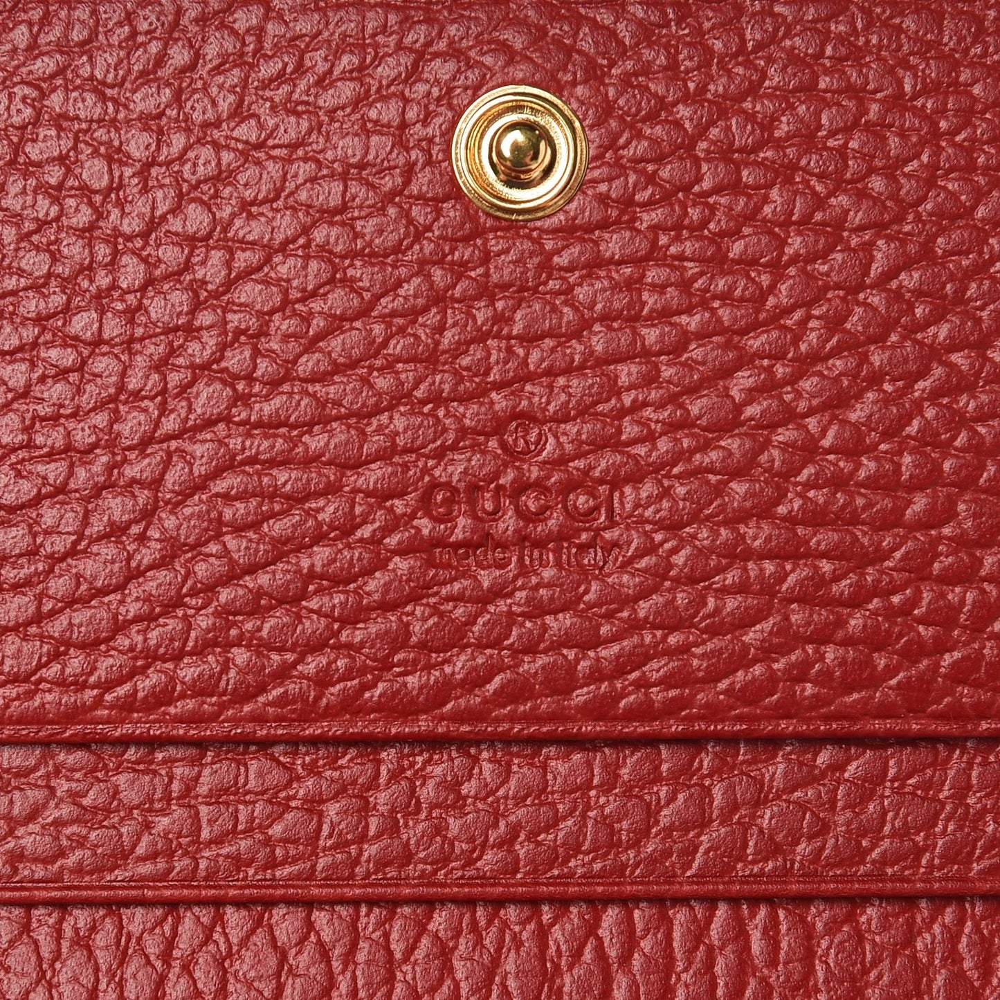 Pebbled Calfskin GG Marmont Card Case Hibiscus Red
