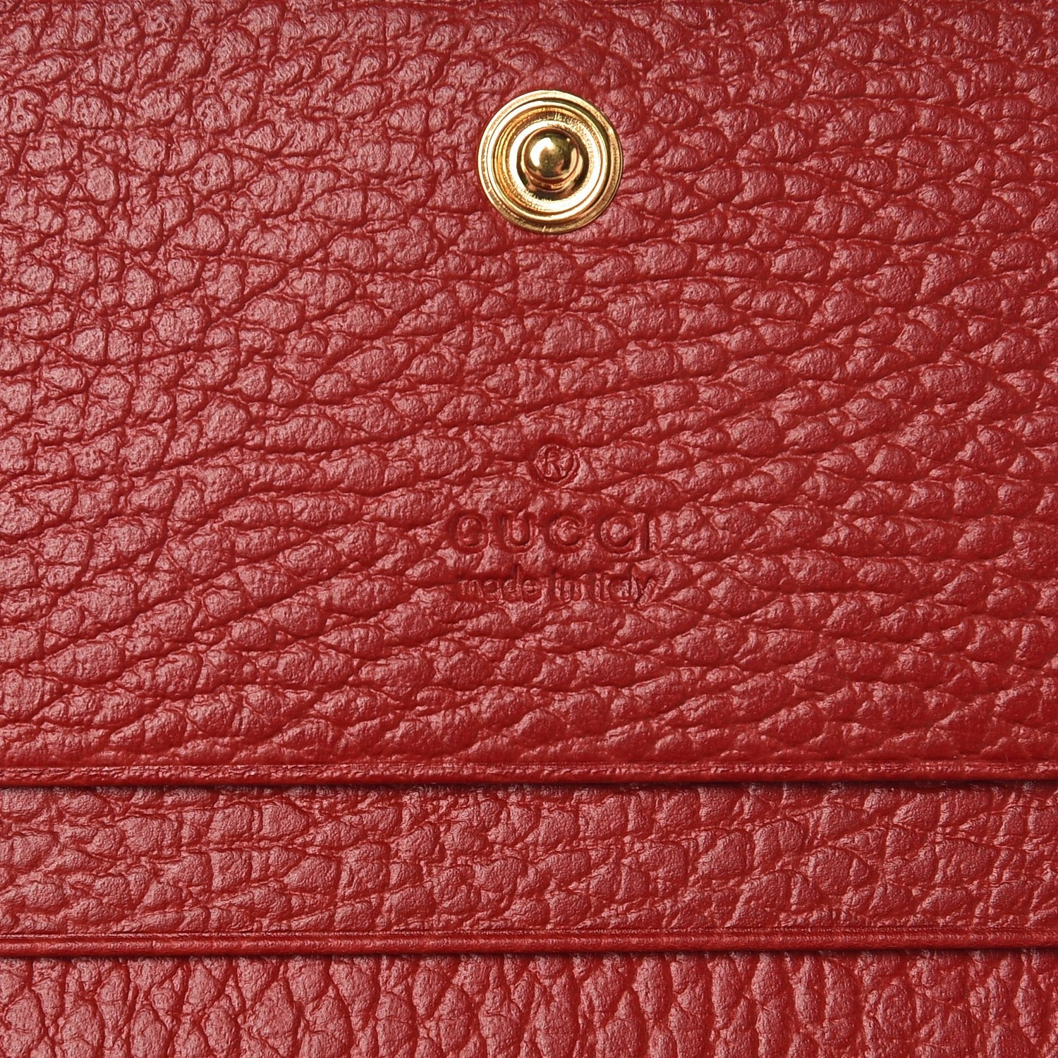 Gucci Pebbled Calfskin GG Marmont Card Case Hibiscus Red 6 of 9
