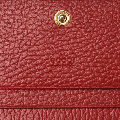 Gucci Pebbled Calfskin GG Marmont Card Case Hibiscus Red 6 of 9