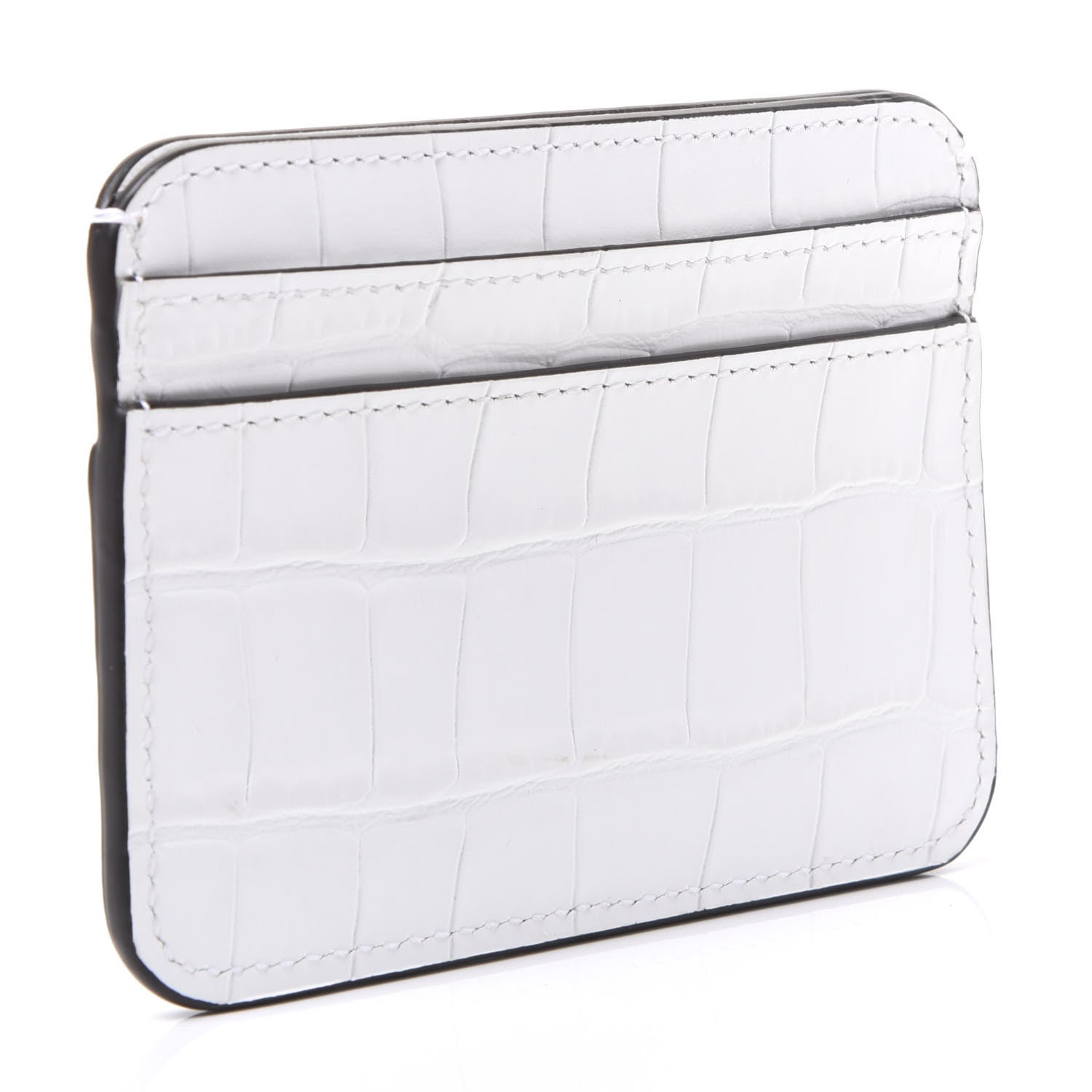 Chloe Crocodile Embossed Calfskin C Card Holder Brilliant White 2 of 8
