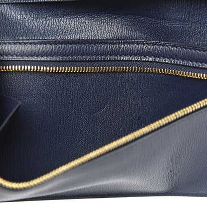 Hermes Shiny Alligator Bearn Wallet Bleu Marine 7 of 8