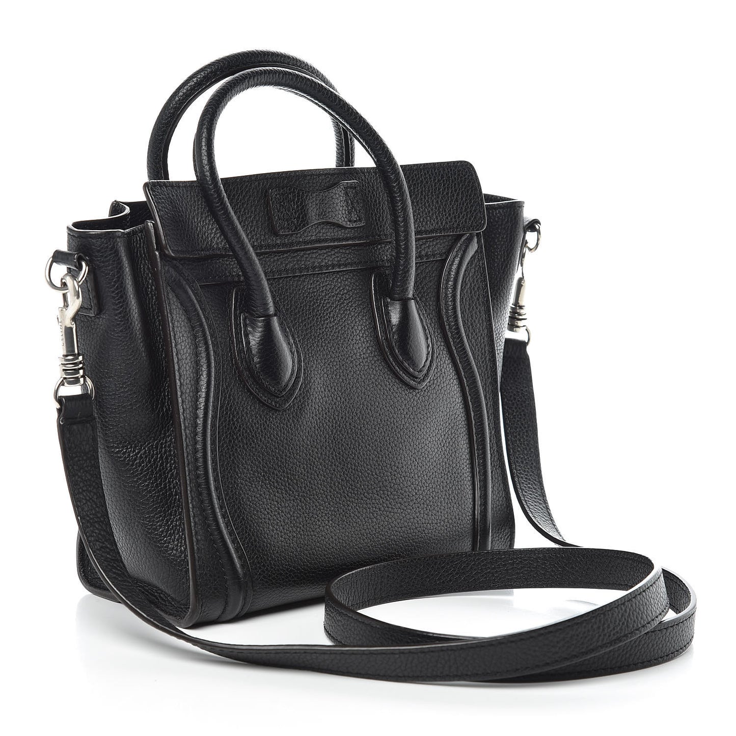 Drummed Calfskin Nano Luggage Black