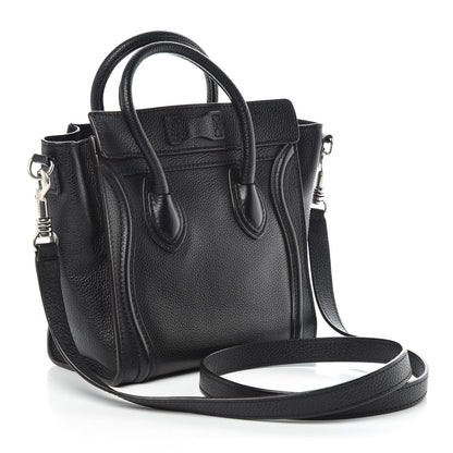 Celine Drummed Calfskin Nano Luggage Black 3 of 8