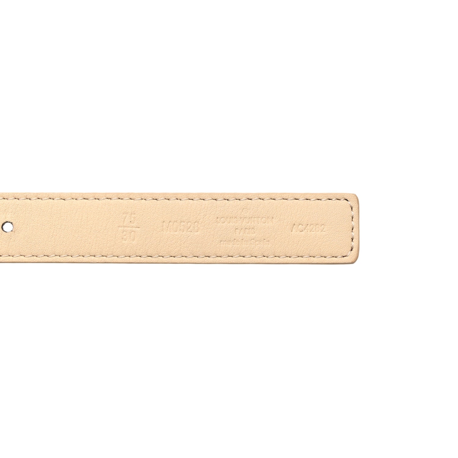 Louis Vuitton Calfskin Monogram 20mm LV Iconic Reversible Belt 75 30 Arizona Beige 3 of 6