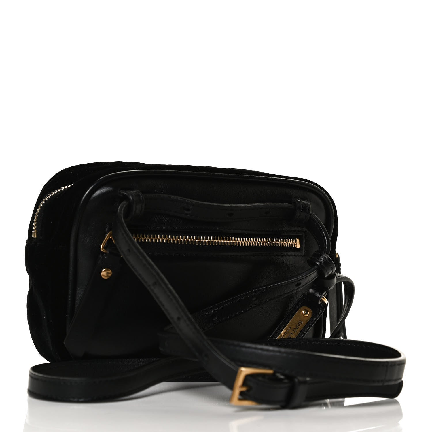 Saint Laurent Velour Matelasse Monogram Lou Belt Bag Black 3 of 15