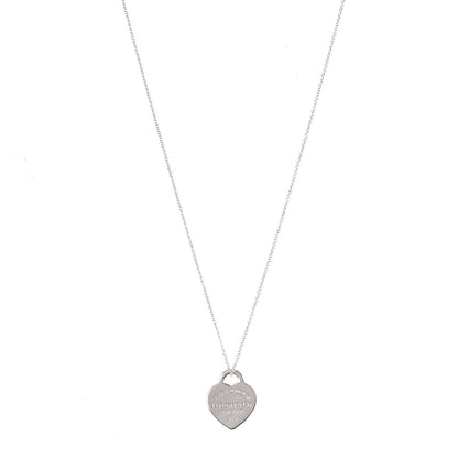 Tiffany Sterling Silver Small Return to Tiffany Heart Pendant Necklace 1 of 7