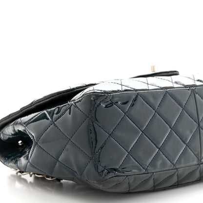 Chanel Patent Quilted Maxi Single Flap Blue 9 of 11