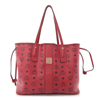 MCM Visetos Medium Liz Reversible Shopper Tote Ruby Red 1 of 26