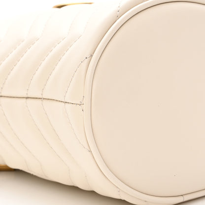 Gucci Calfskin Matelasse Mini GG Marmont 2.0 Bucket Bag White 8 of 9