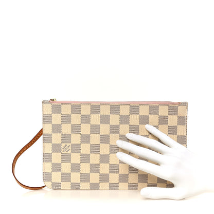 Louis Vuitton Damier Azur Neverfull MM GM Pochette Rose Ballerine 2 of 8