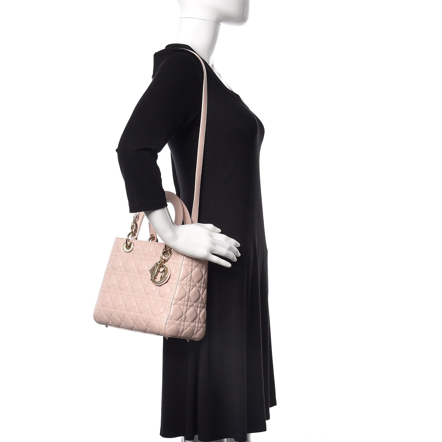 Lambskin Cannage Medium Lady Dior Light Pink