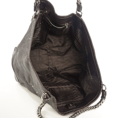 Prada Cervo Lux Chain Shoulder Bag Ebano 5 of 11