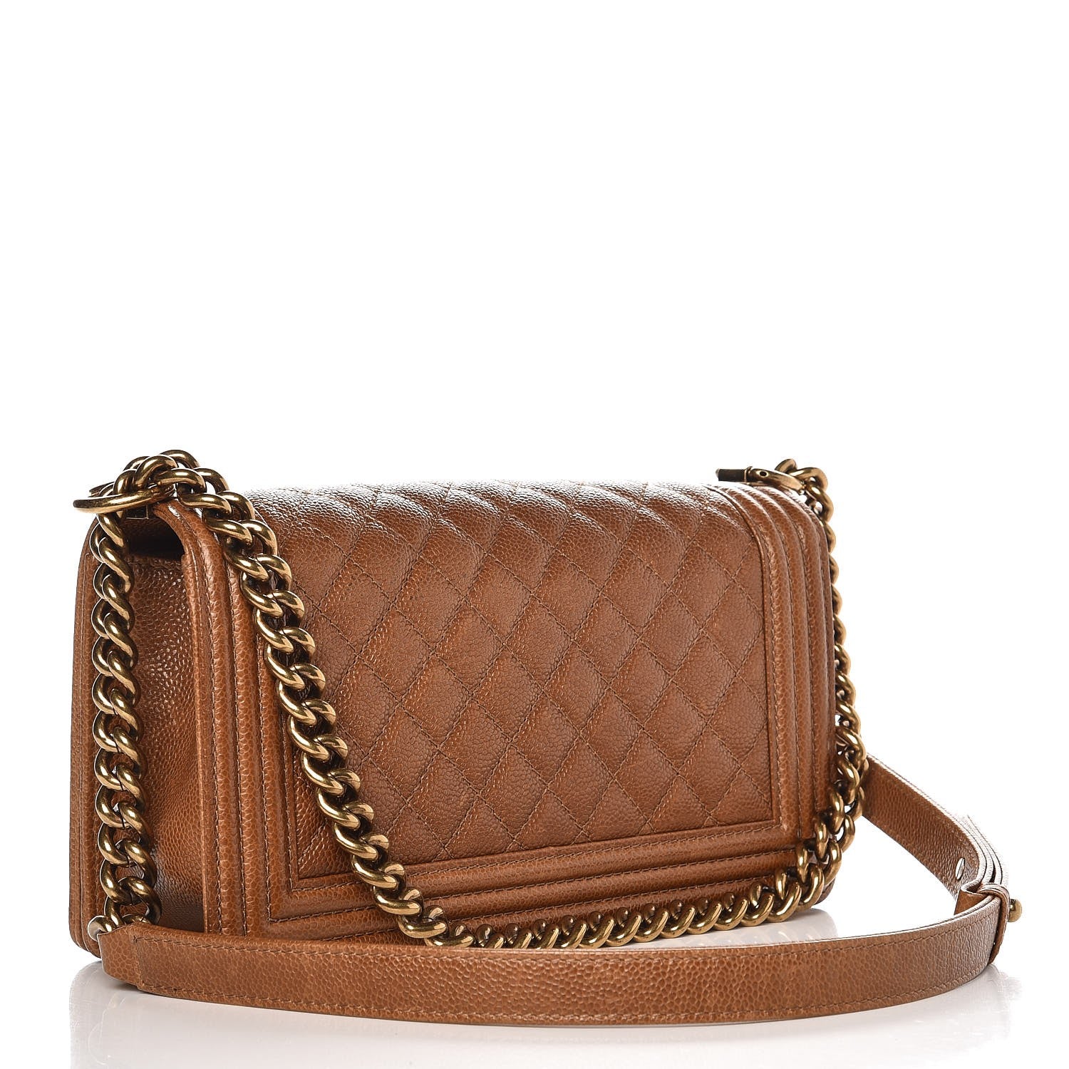 Chanel Caviar Quilted Medium Boy Flap Light Brown 3 of 14