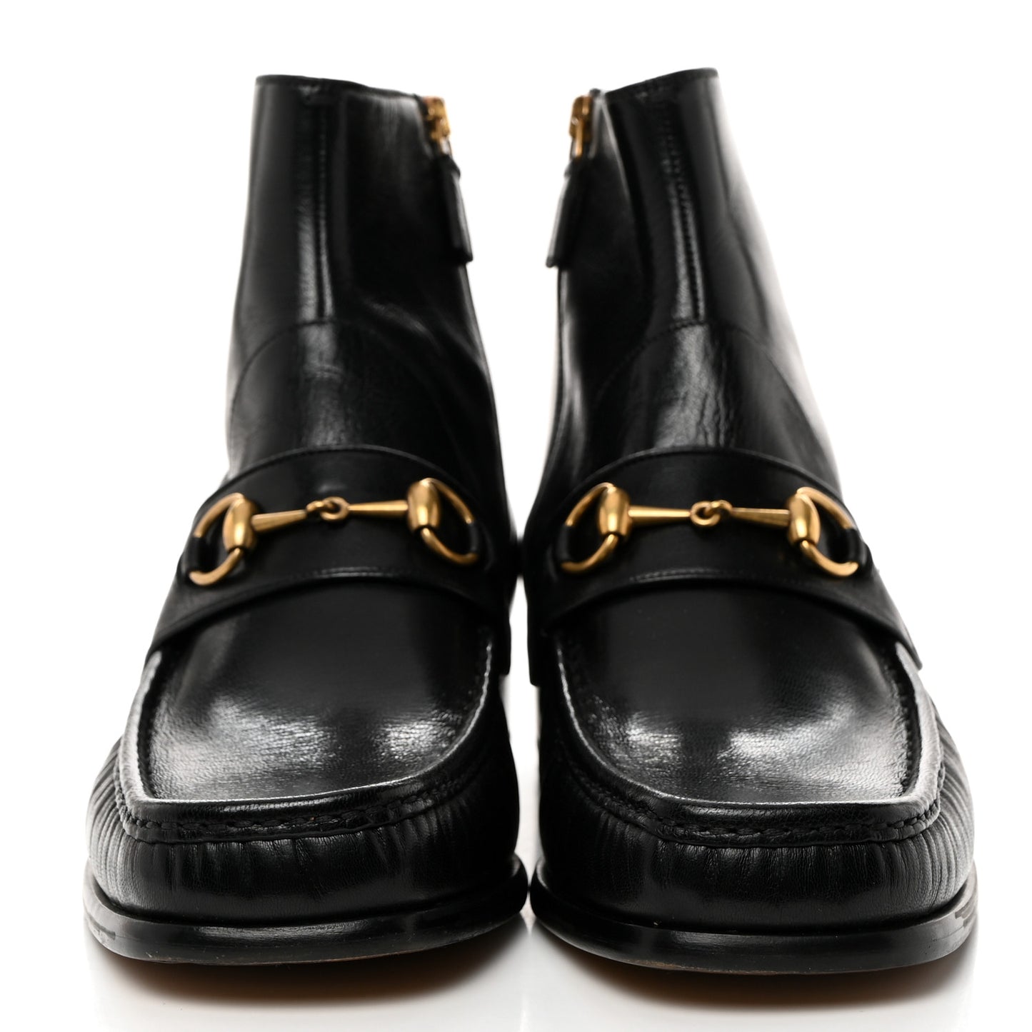 Quentin Goatskin Mens Horsebit Ankle Boots 9.5 Black