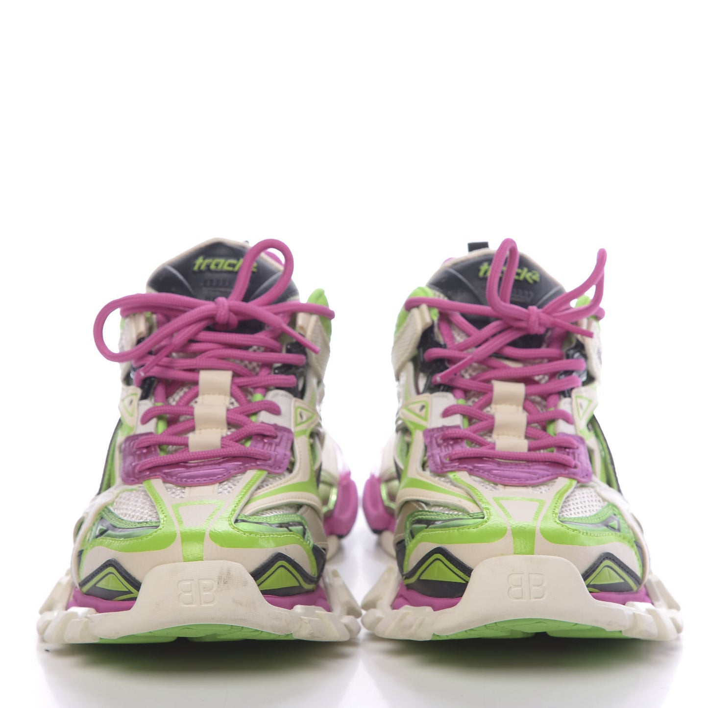 Rubber Mesh Bi-Color Mens Track.2 Open Sneakers 41 White Green Pink