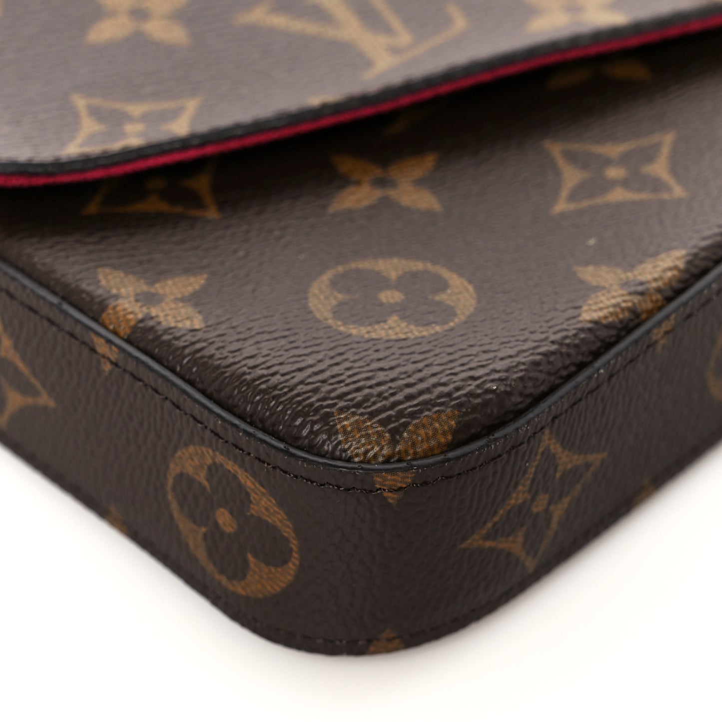 Monogram Pochette Felicie Chain Wallet Fuchsia
