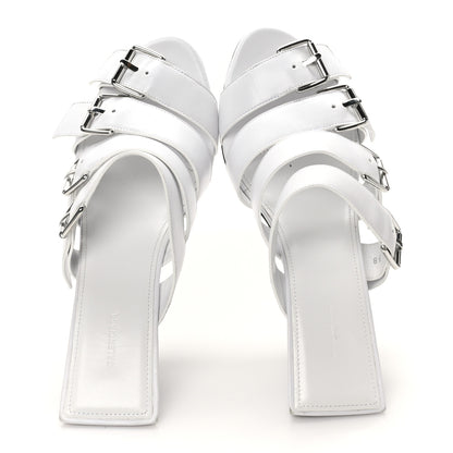 Balenciaga Shiny Sheepskin Bluckle K 80mm Sandals 38 White 2 of 10
