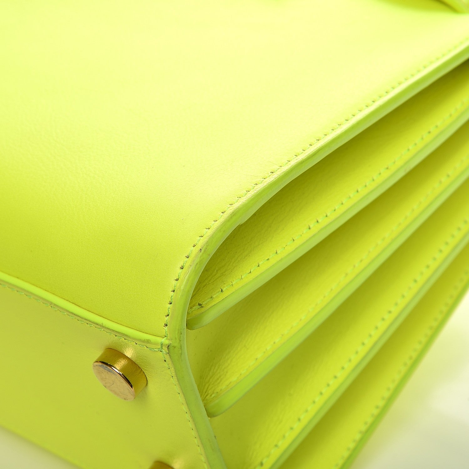 Saint Laurent Calfskin Nano Sac De Jour Neon Yellow 16 of 16