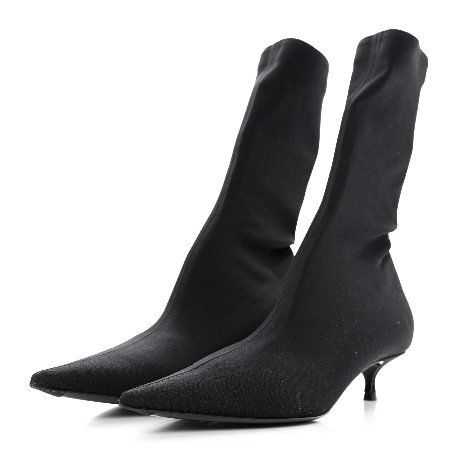 Balenciaga Jersey Crepe Extreme Pointed Toe Knife Booties 36 Black 3 of 5