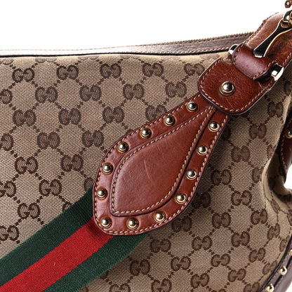 Gucci Monogram Web Studded Pelham Shoulder Bag Brown 6 of 10