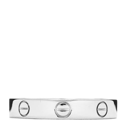 Cartier 18K White Gold 3.5mm LOVE Wedding Band Ring 56 7.5 1 of 5