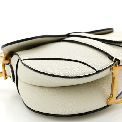 Christian Dior Grained Calfskin Mini Saddle Bag White 9 of 10