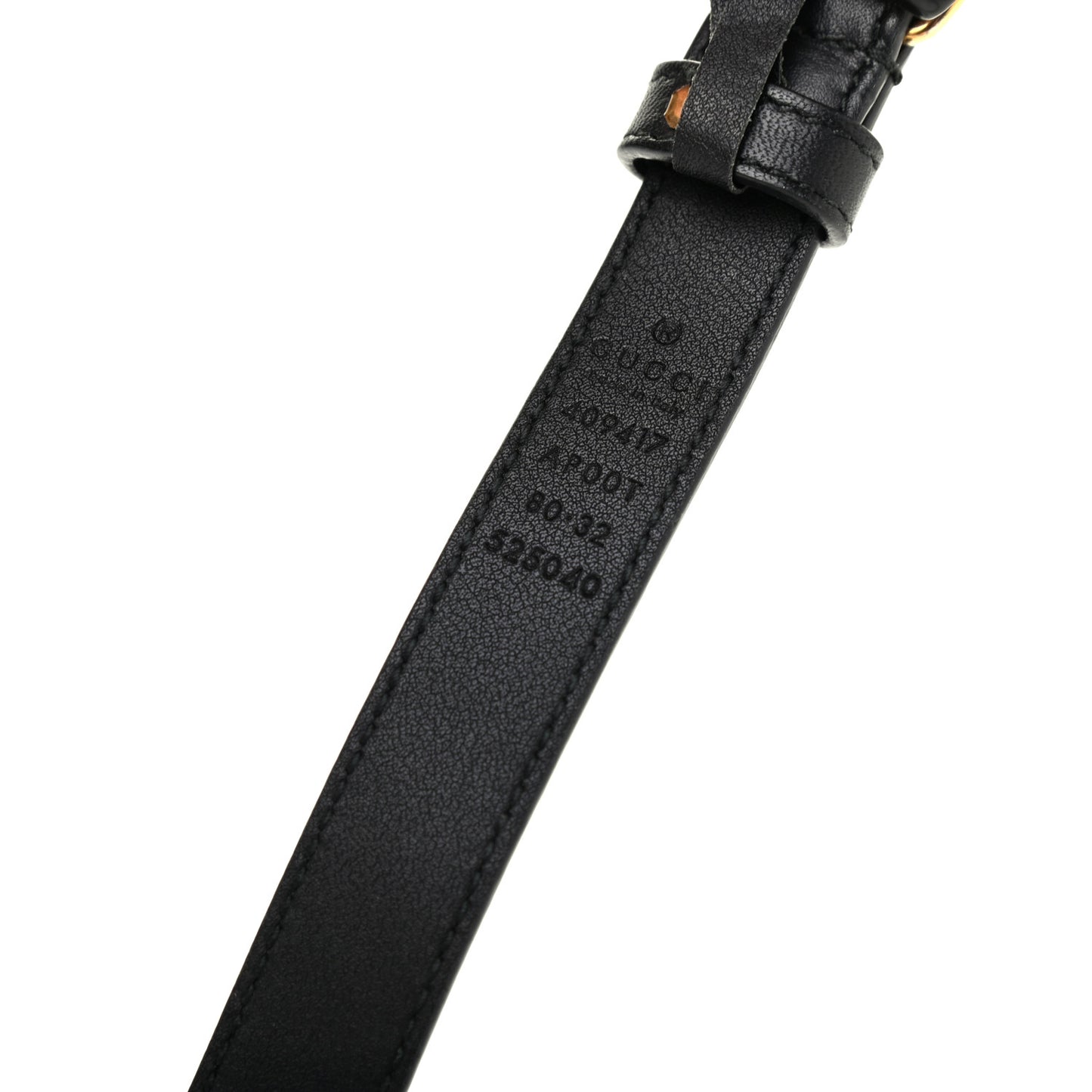 Calfskin Double G 20mm Belt 80 32 Black