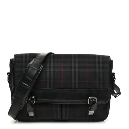 Burberry Nylon Smoked Check Messenger Bag 1 of 9