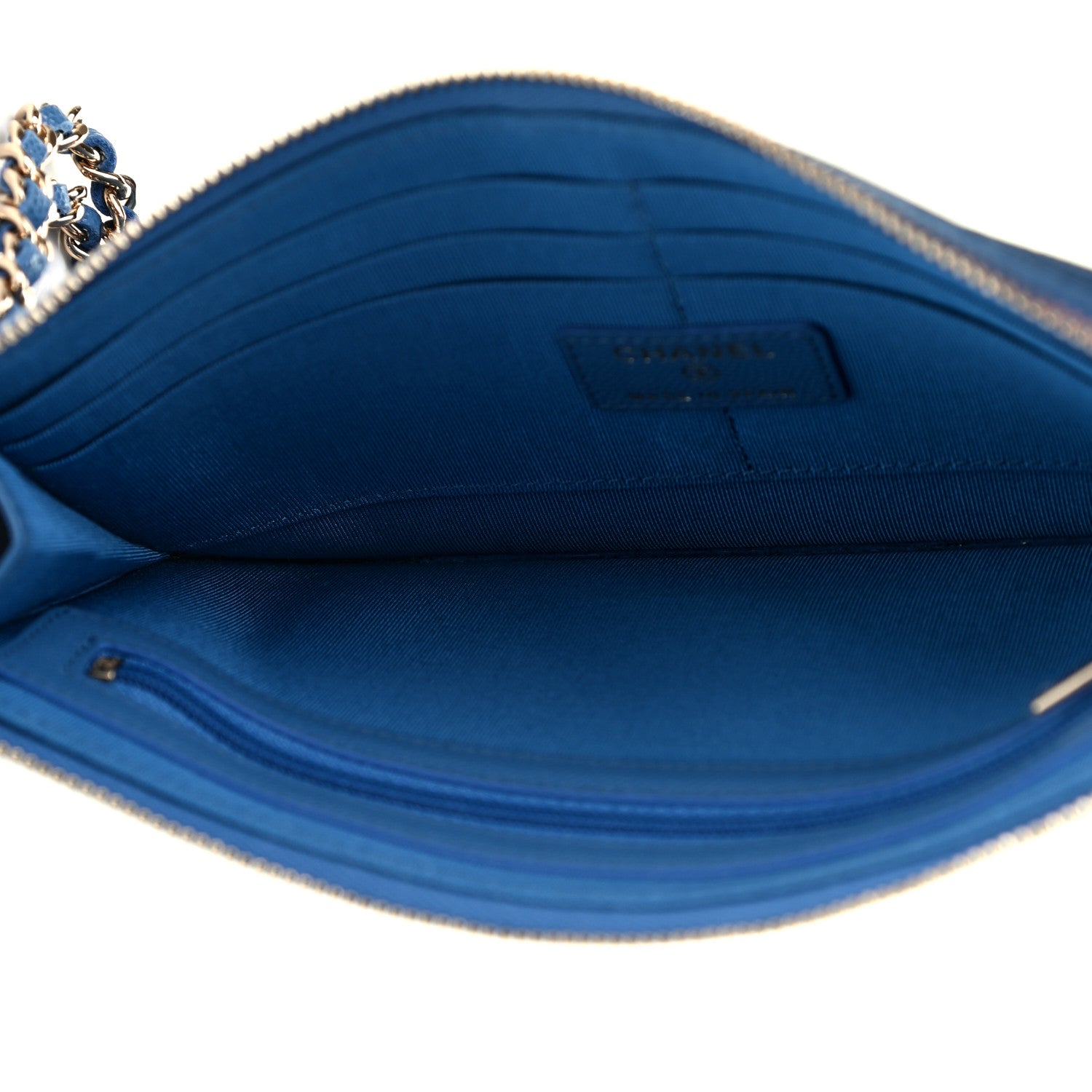 Chanel Caviar Quilted Classic Pouch With Handle Blue 5 of 7