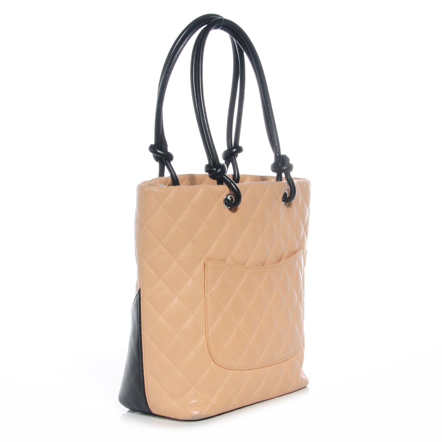 Chanel Calfskin Quilted Medium Cambon Tote Beige Black 3 of 7