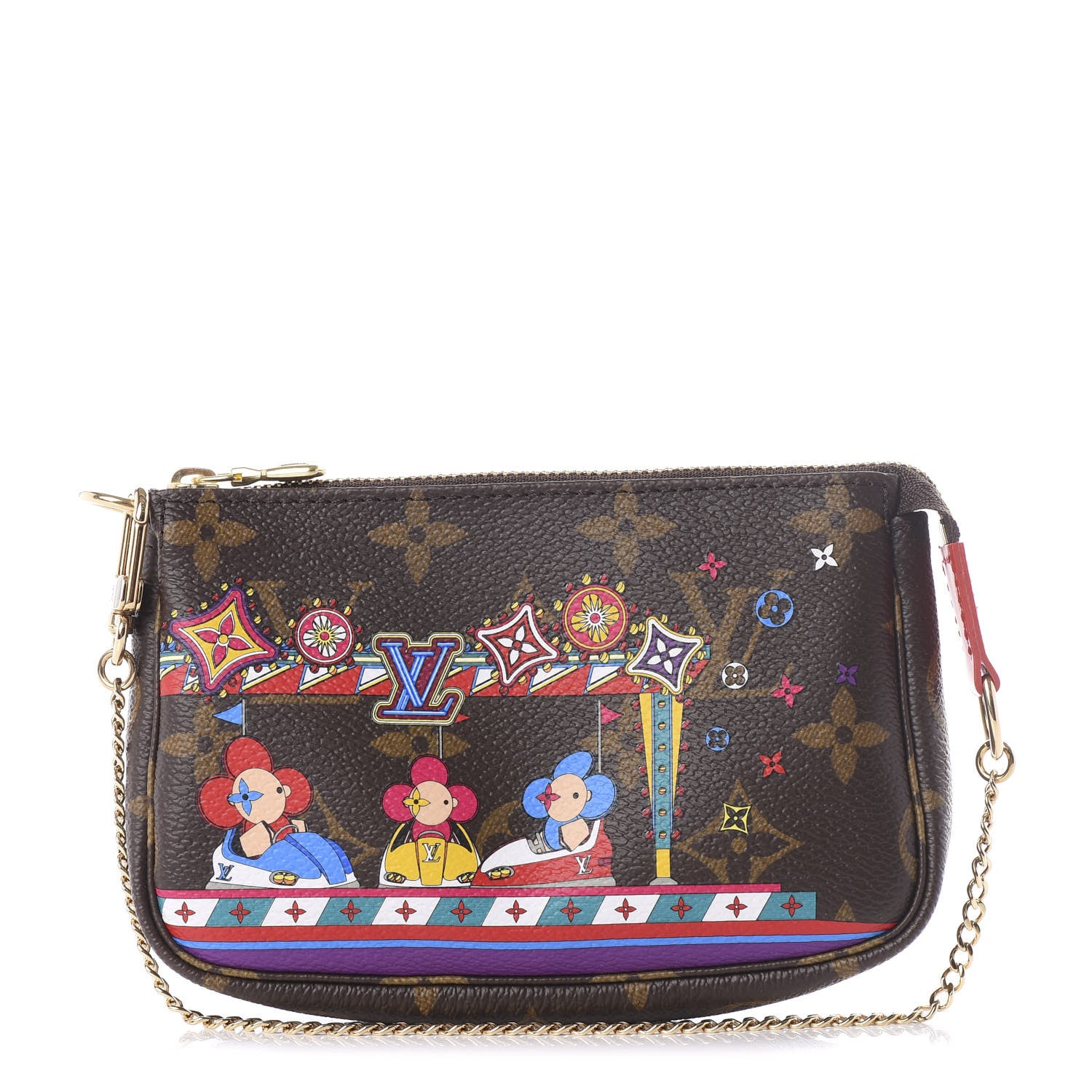 Louis Vuitton Monogram 2020 Christmas Animation Bumper Cars Mini Pochette Accessories Coquelicot 1 of 7