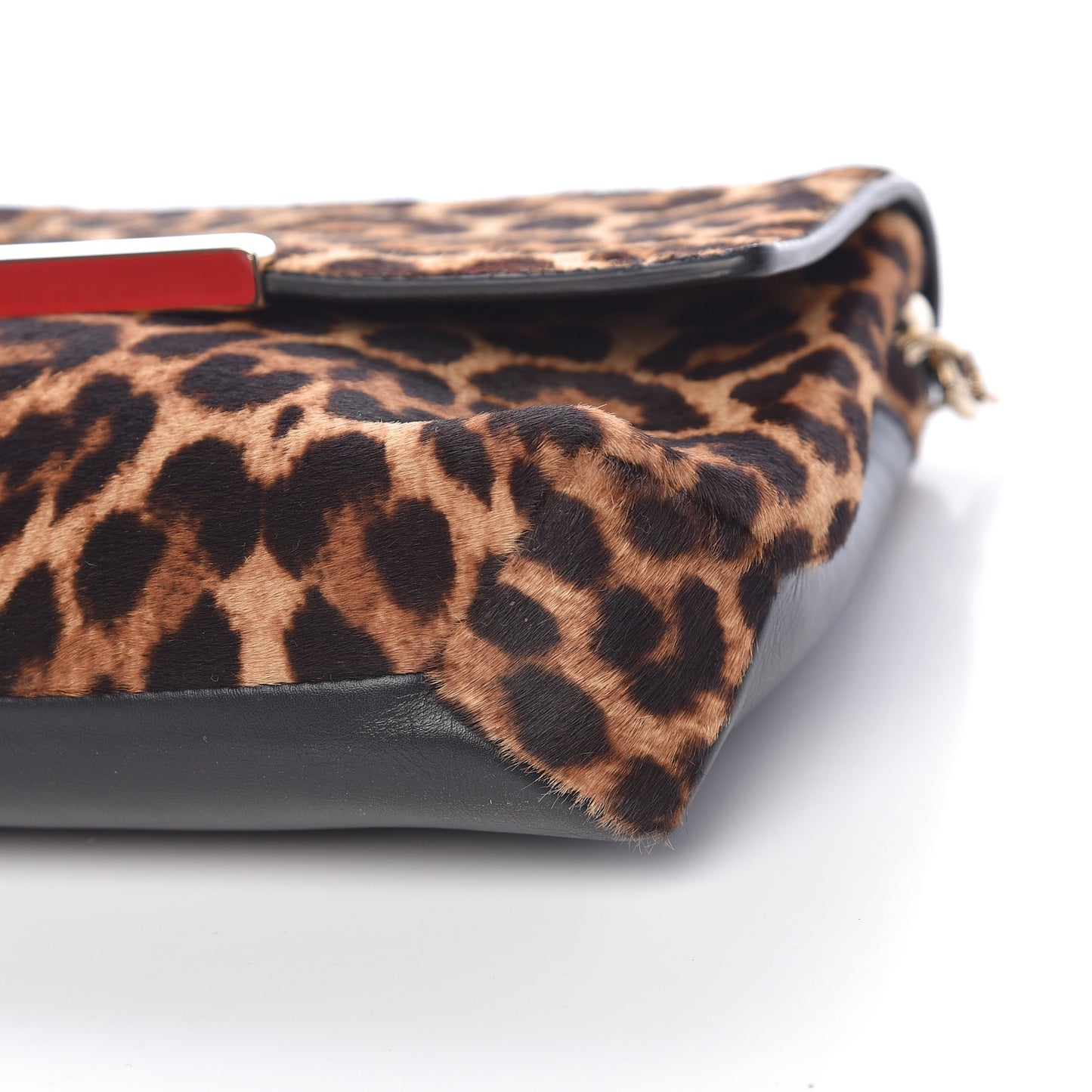 Pony Hair Leopard Print Rougissime Clutch