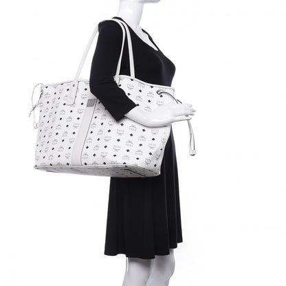 MCM Visetos Large Liz Reversible Shopper Tote White 2 of 16