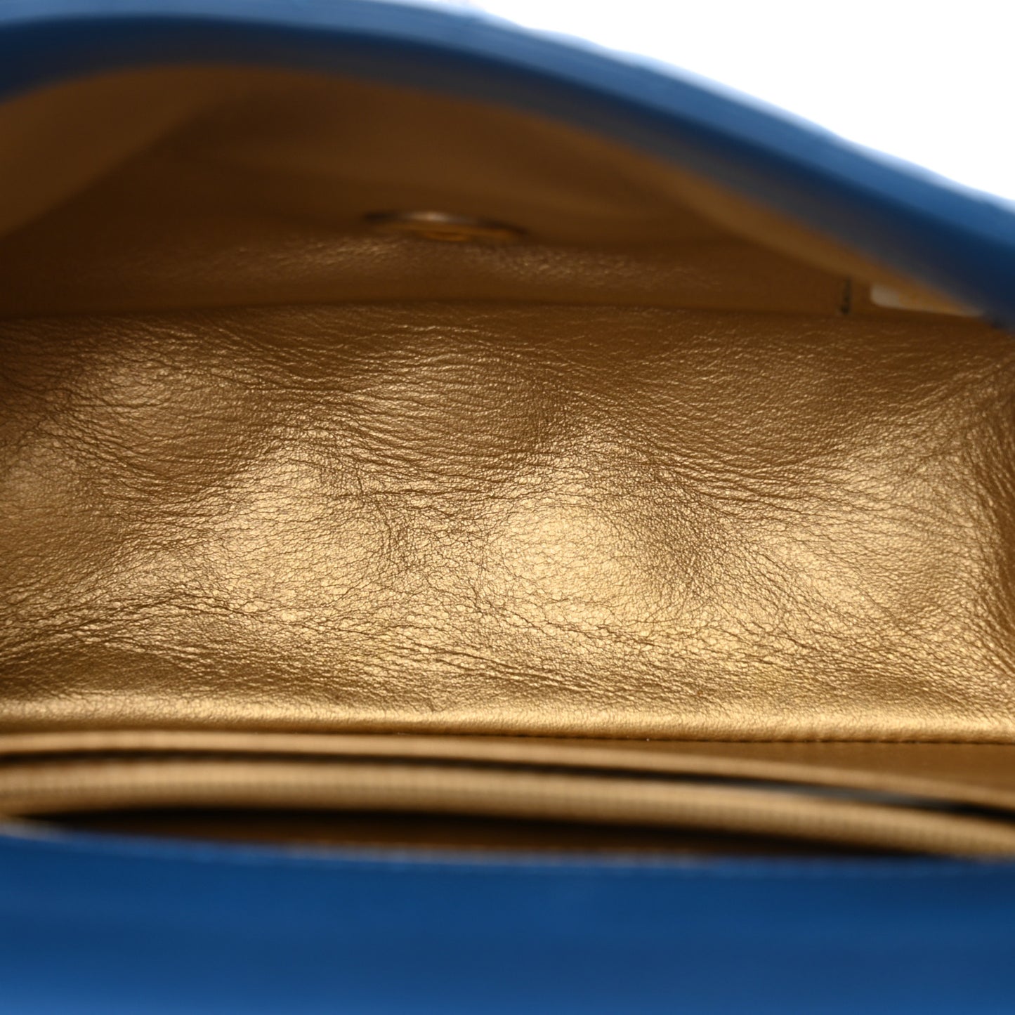 Lambskin Quilted Mini Pearl Crush Flap Blue