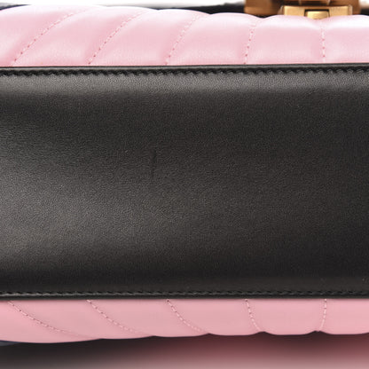 Gucci Calfskin Bamboo Trapuntata Queen Margaret Top Handle Bag Blue Agata Hibiscus Red Mystic White Sugar Pink 9 of 12