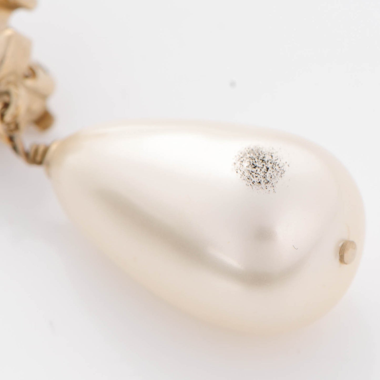 Pearl Drop CC Clip On Earrings Gold