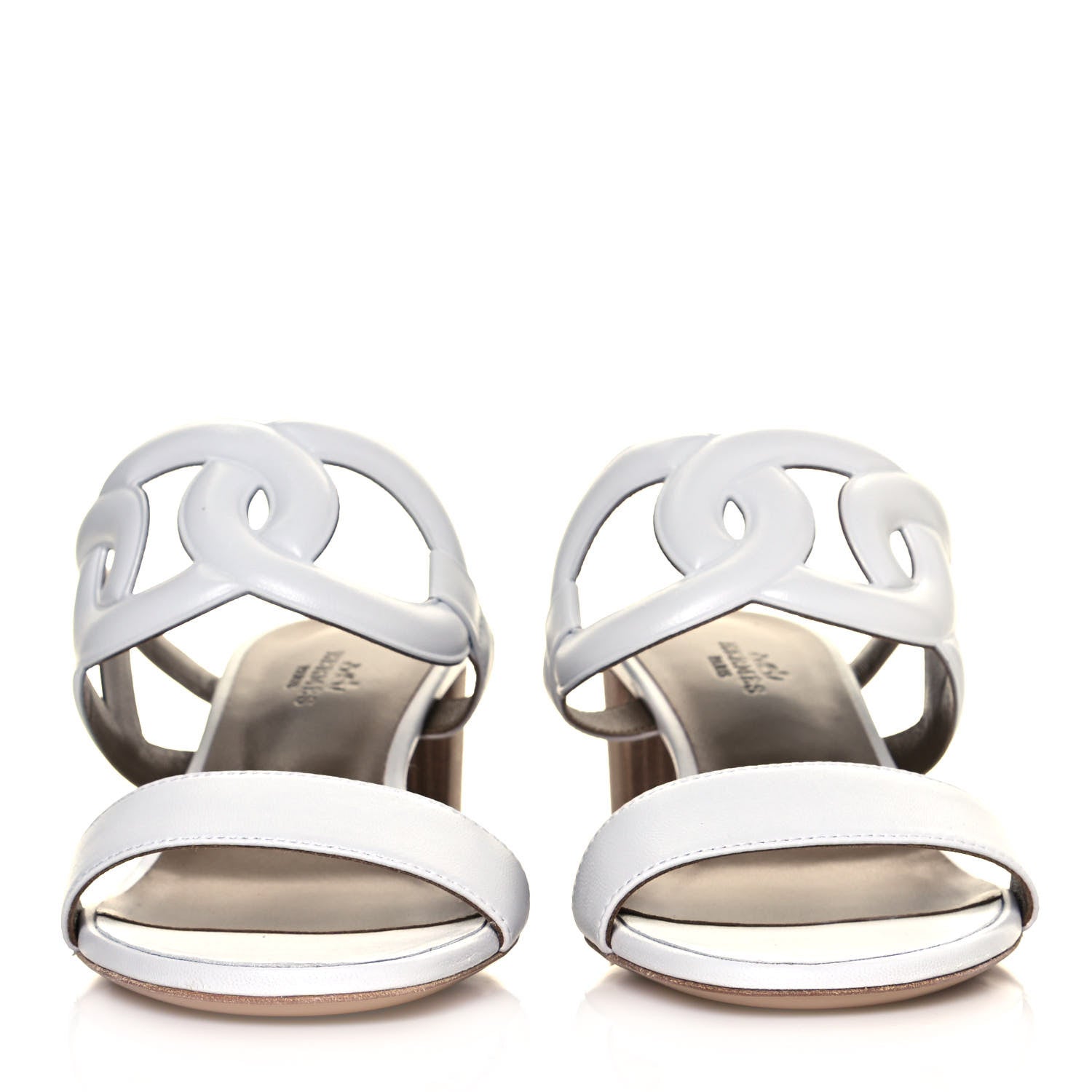 Hermes Nappa Bikini Sandals 38 White 2 of 8