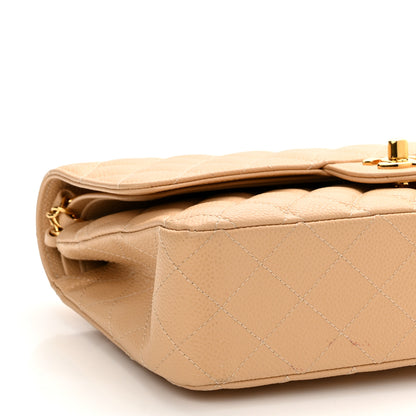 Chanel Caviar Quilted Medium Double Flap Light Beige 9 of 11
