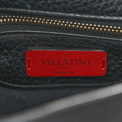 Valentino Garavani Pebbled Calfskin Rockstud Single Handle Flap Bag Black 6 of 9