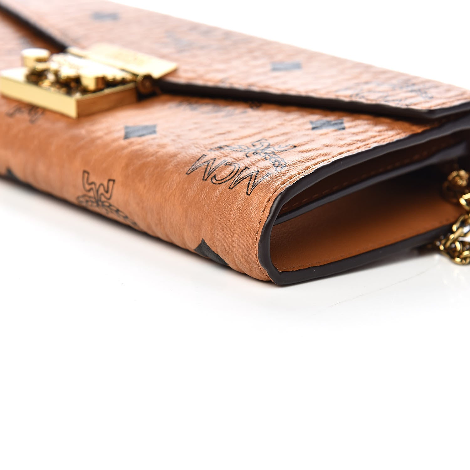 MCM Visetos Large Patricia Wallet On Chain Cognac 9 of 11