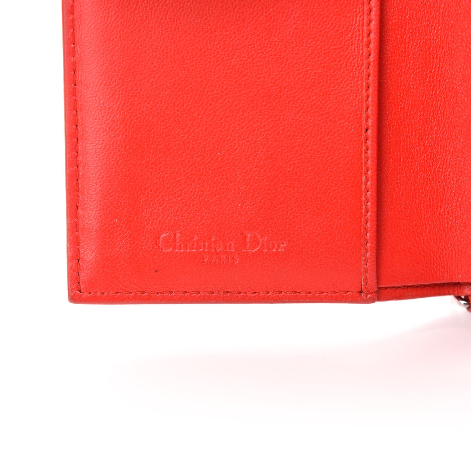 Christian Dior Lambskin Cannage Lady Dior Card Holder Red 11 of 12