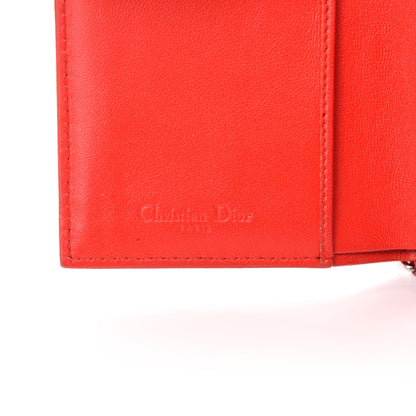 Christian Dior Lambskin Cannage Lady Dior Card Holder Red 11 of 12