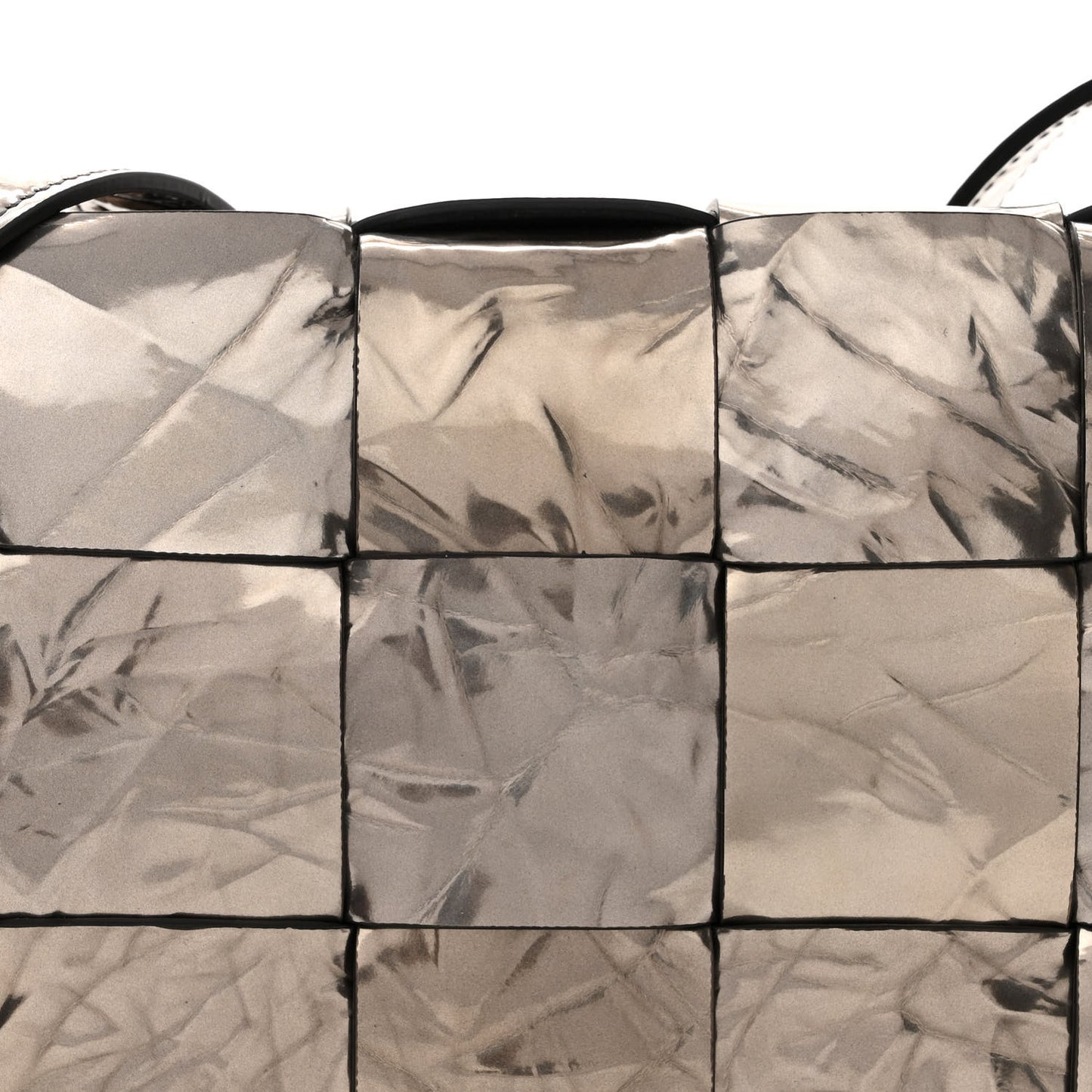 Metallic Crushed Calfskin Maxi Intrecciato Cassette Crossbody Bag Anchor