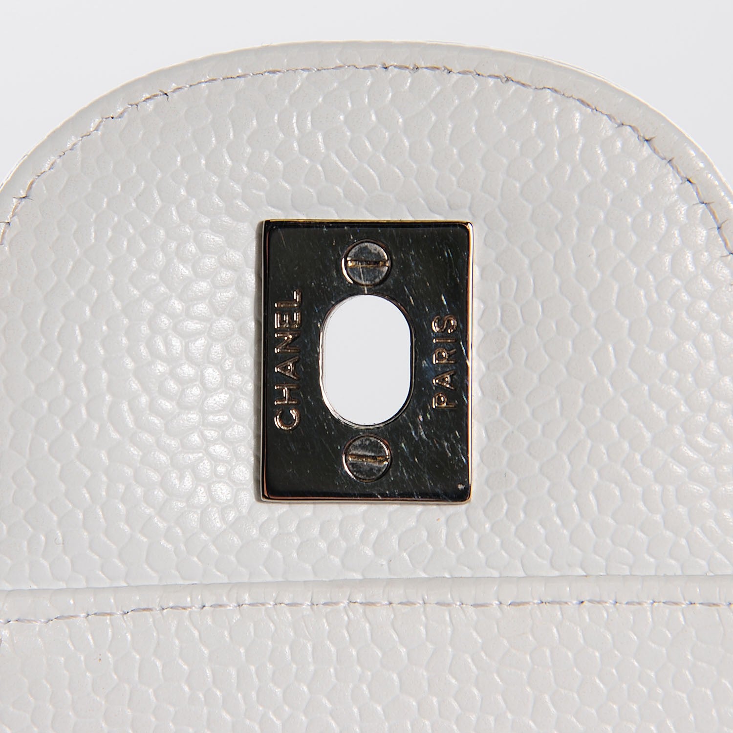 Chanel Caviar Quilted Jumbo Single Flap White 6 of 8