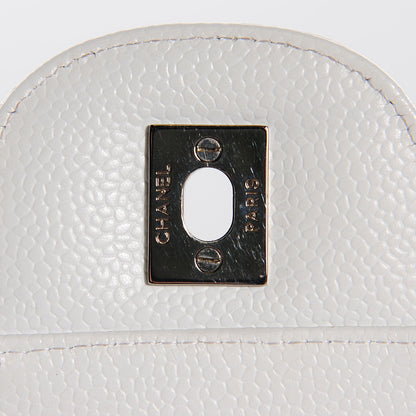 Chanel Caviar Quilted Jumbo Single Flap White 6 of 8