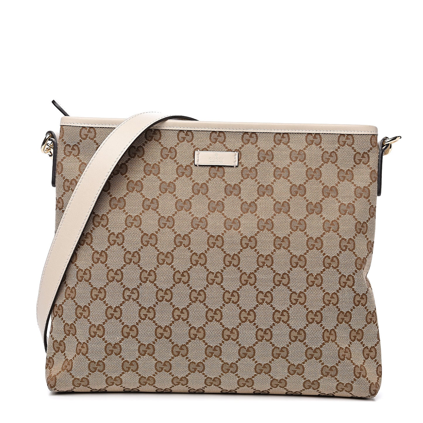 Monogram Medium Flat Messenger Bag Off White