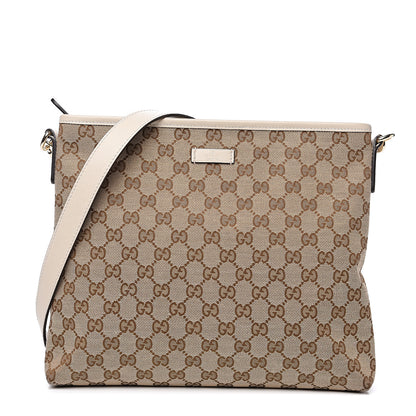 Gucci Monogram Medium Flat Messenger Bag Off White 1 of 11