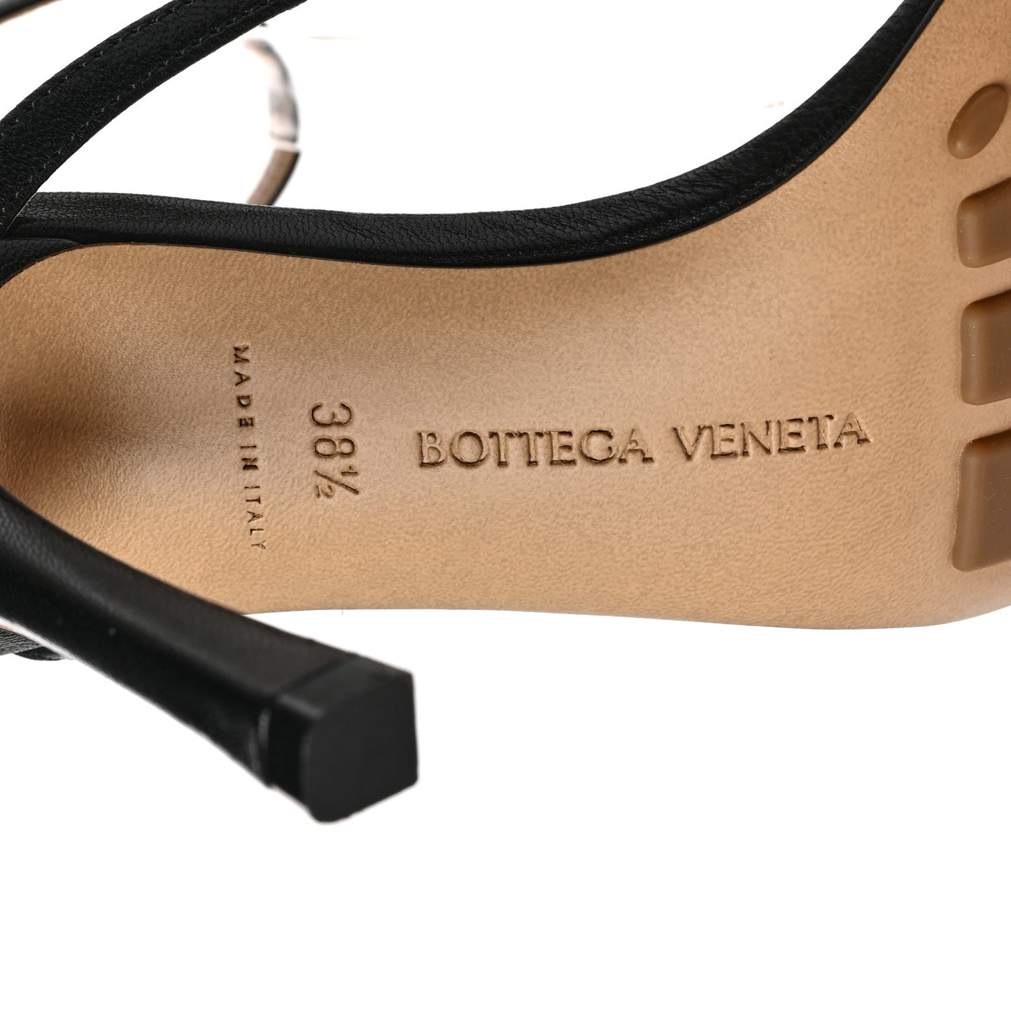 Lambskin Stretch Multi Strap 90mm Sandals 38.5 Black
