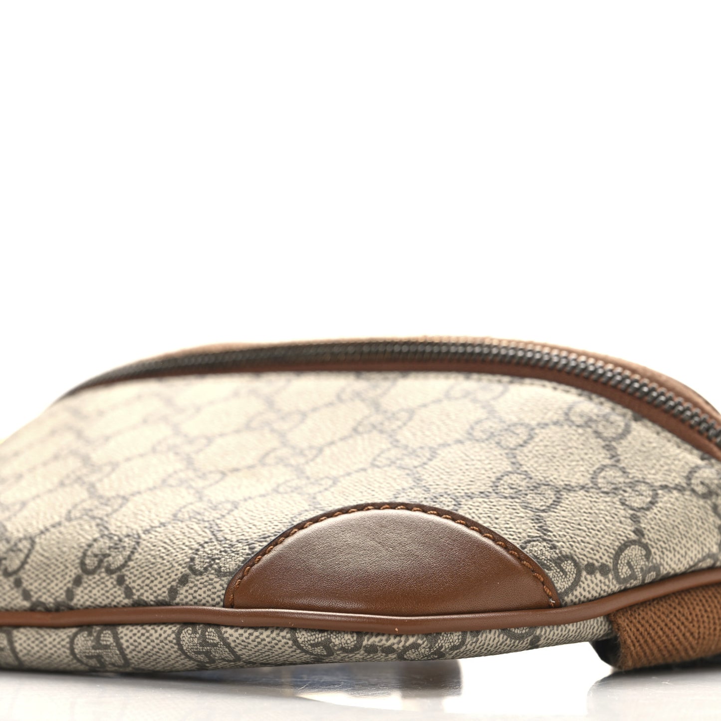 GG Supreme Monogram Emblem Calfskin Small Belt Bag Beige Dark Brown